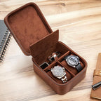 Awesometik 2 Slot Luxury Travel Faux Leather Watch Case. Watch Storage - Image 5