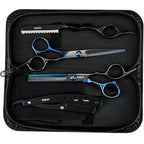 Barber Hair Cutting Scissors Set, Fozirut Professional Haircut Scissors Thinning Shears Straight Edge Razor Barber Accessories Hair Trimming Kit, Hairdresser Tools Haircutting Shears Pro for Men Women