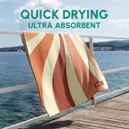 SUN'Y Waffle Microfiber Beach Towel – Sand Free, Quick Dry, Ultra Absorbent - Image 4
