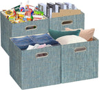 Posprica Storage Basket Bins, 13×13×13 Foldable Storage Boxes Fabric Drawer by Posprica