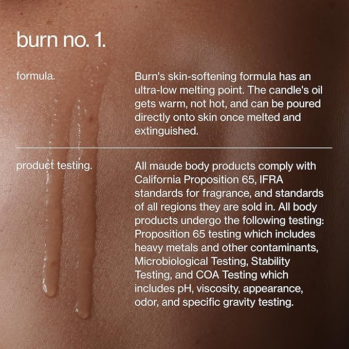 Maude Burn No. 1 - Hydrating + Skin-Softening Soybean + Jojoba Oil Massage Candle - Soothing Warm Massage Oil Candle with Notes of Amber, Lemongrass + Tonka Bean - Relaxing Self Care Gifts (4 oz)