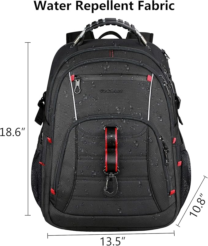KROSER Travel Laptop Backpack 17.3 inch XL Computer Backpack Stylish College - Image 2