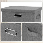 Medium 15" 21 Quart Collapsible Stackable Storage Bins - Image 7