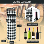 opux Wine Bag Single Bottle Carrier Tote, Insulated Wine Cooler Bag - Image 3