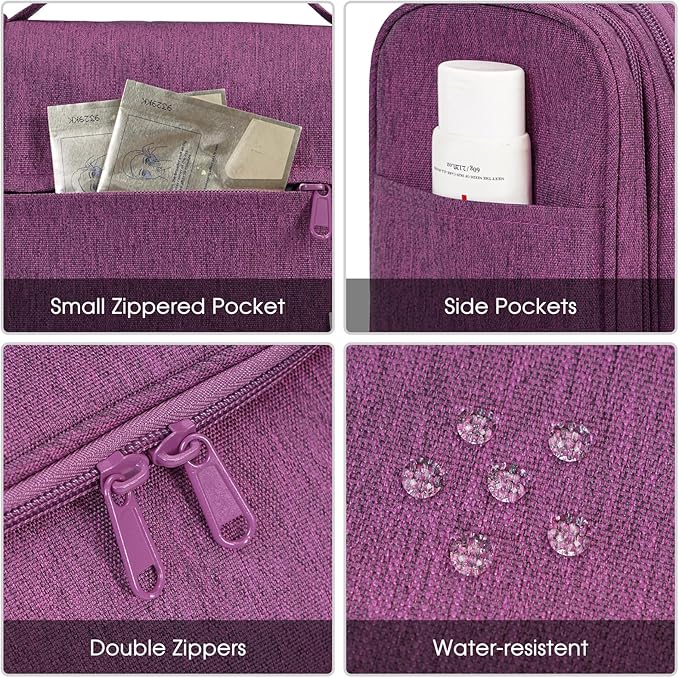 Narwey Hanging Toiletry Bag for Women Travel Makeup Bag Organizer Toiletries - Image 7