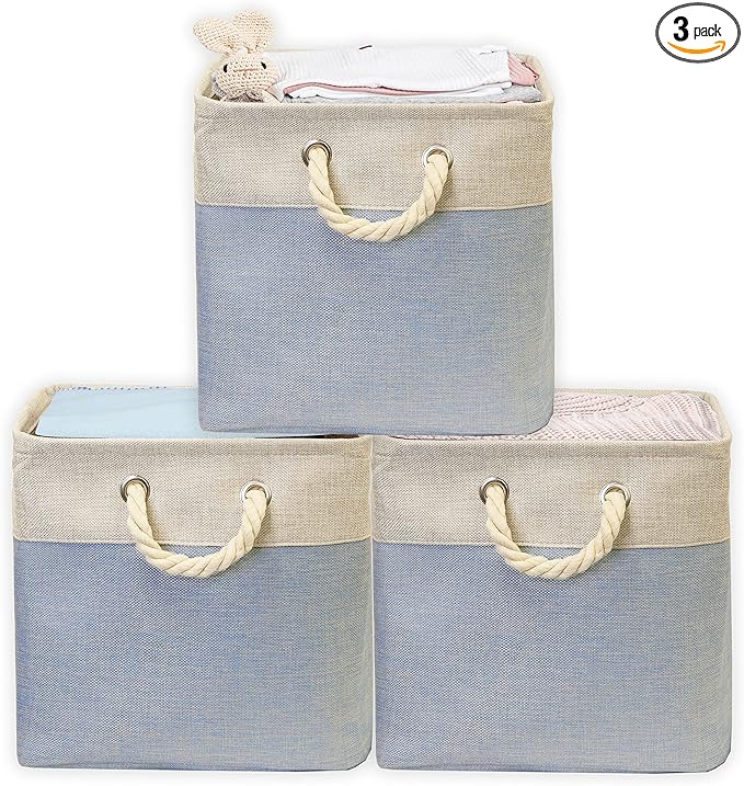 SIMPLE HOUSEWARE Fabric Storage Cubes, 3 Pack by SimpleHouseware
