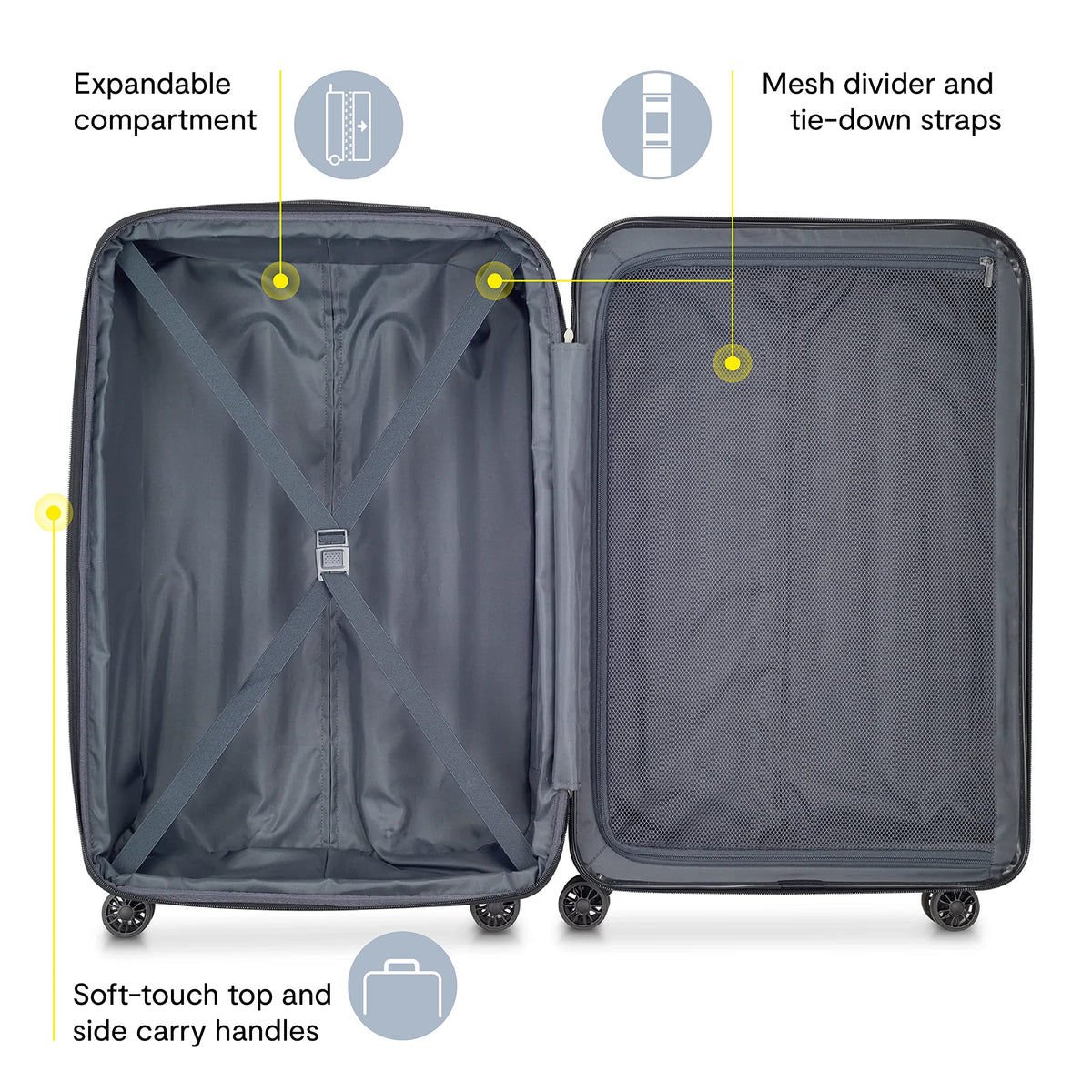 Helium Aero Hardside Expandable Luggage with Spinner Wheels (Blue Cobalt / Checked-Medium 24 Inch)