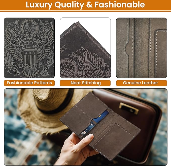 LEATHER VILLAGE Leather Passport Holder Cover – Travel Wallet - Image 5