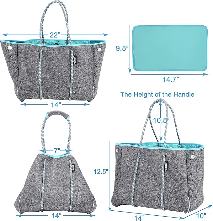 QOGiR Neoprene Multipurpose Beach Bag Tote - Image 3