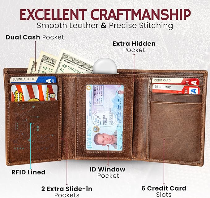 BULL GUARD Leather Trifold Wallets - Image 2