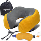 napfun Neck Pillow for Traveling, Upgraded Travel Neck Pillow for Airplane 100% by NAPFUN