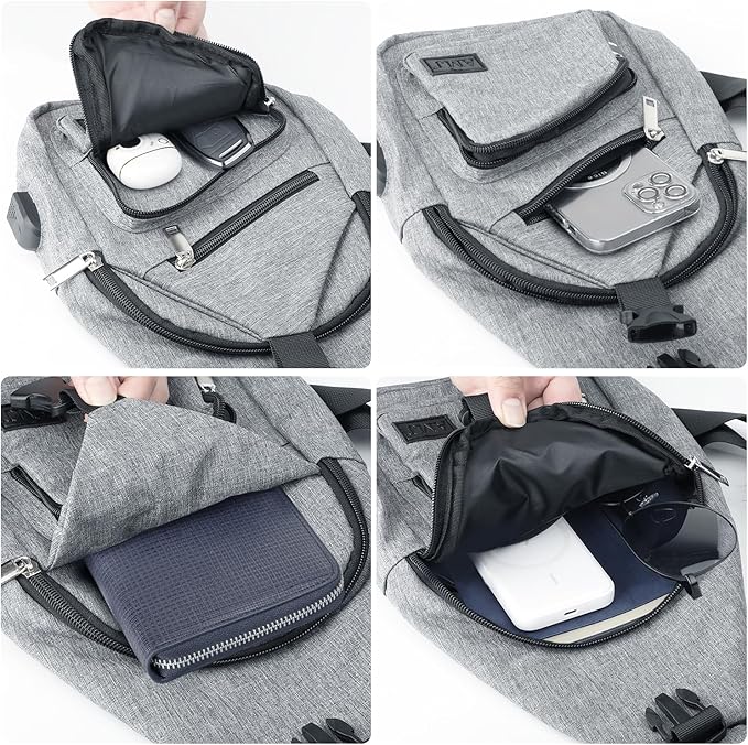 AMJ Crossbody Sling Bag Men Women, Casual Shoulder Backpack, Chest Daypack - Image 5