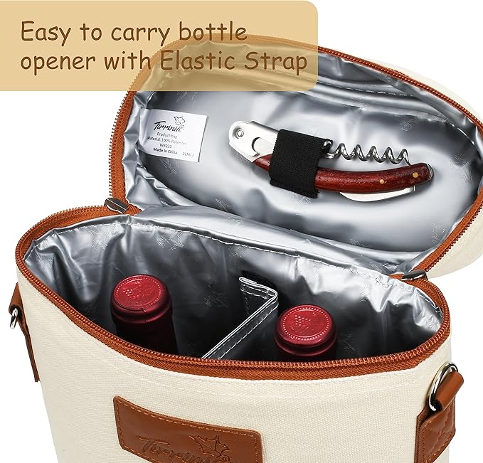 Tirrinia 2 Bottle Wine Gift Tote Carrier - Image 3