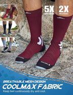 Men's Compression Running Socks: Coolmax Athletic Crew Socks Moisture Wicking - Image 2