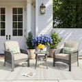 HOOOWOOO Patio Furniture Set, 3 Pieces Outdoor Conversation Set, All Weather by DesignforBetterLife