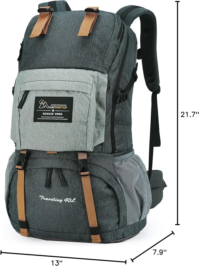 MOUNTAINTOP 40L Hiking Backpack Lightweight Travel Backpack - Image 10