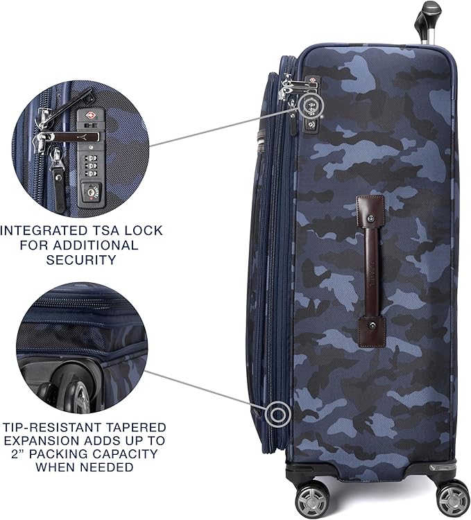 Travelpro Platinum Elite Softside Expandable Checked Luggage, 8 Wheel Spinner - Image 4