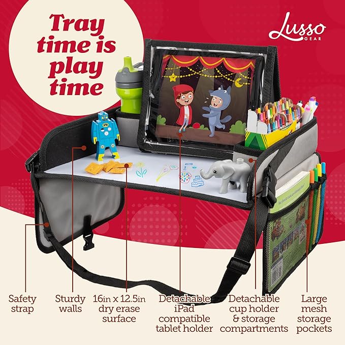 Lusso Gear Lap Tray for Toddler and kids, Table Tray for Travel, Car Seat - Image 2