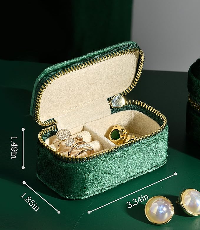 TAIMY Travel Jewelry Case, Mini Jewelry Travel Case, Velvet Small Travel - Image 2
