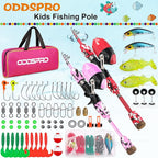ODDSPRO Kids Fishing Pole Pink, Portable Telescopic Fishing Rod and Reel Combo - Image 2
