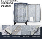 Merax Softside Luggage Set Softshell Lightweight 3 Piece Spinner Suitcase 22" - Image 5