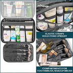 PAVILIA Hanging Toiletry Bag Women Men, Foldable Cosmetic Organizer Travel Bag - Image 5