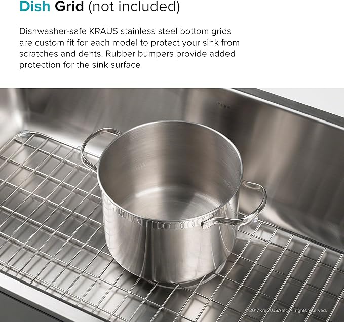 KRAUS Dex 17-Inch Undermount Single Bowl TRU16 Gauge Stainless Steel Kitchen - Image 15