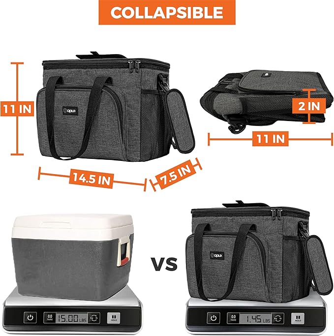 OPUX Soft Cooler Bag, Insulated Collapsible Lunch Cooler Tote - Image 5