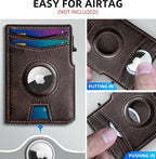 Airtag Wallet for Men, with Money Clip 10 Cards Metal Case Smart Slim Pop Up - Image 4