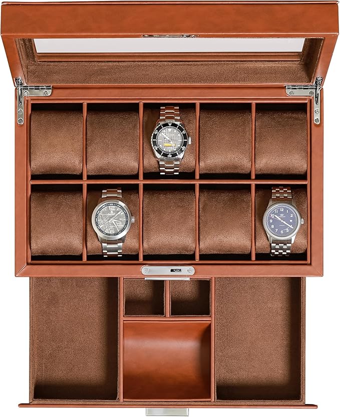ROTHWELL 10-Slot Watch Box in Leather by RothwellSanFrancisco