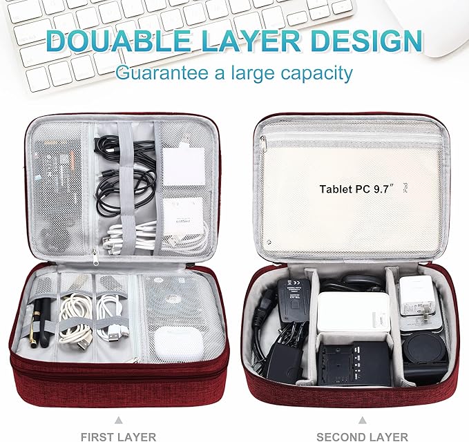 CILLA Electronics Organizer Travel, Travel Cord Organizer Case, Compact - Image 2