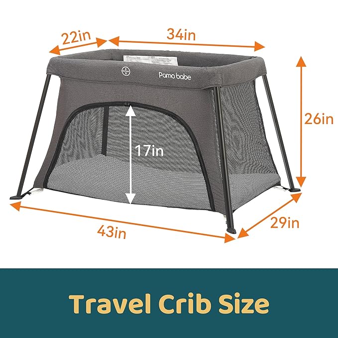 Pamo Babe Travel Crib Lightweight Baby Playard - Image 2