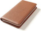 Leatherology Cognac Travel Zip Organizer Wallet, Passport Holder, RFID Available - Image 3