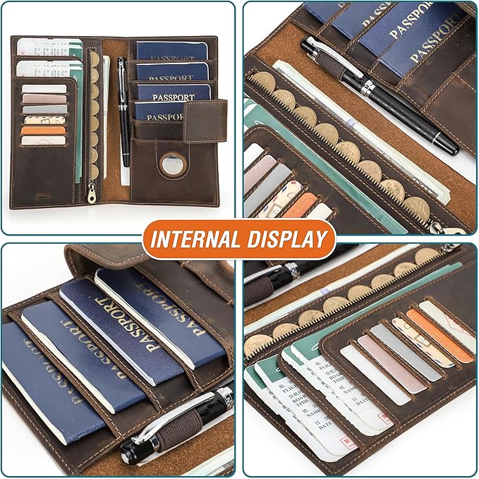 Top Grain Leather Travel Passport Wallet Holder - Image 8
