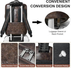 Vegan Leather Laptop Backpack for Women&Men, 16 Inch Expandable Backpack - Image 6