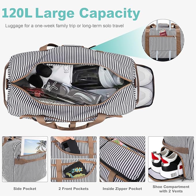 120L Duffle Bag for Travel, Large Foldable Waterproof Travel Duffel Bags - Image 7