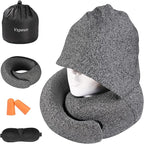 Travel Pillow - Hooded Neck Pillow Airplane Memory Foam Filling by Vzpeun