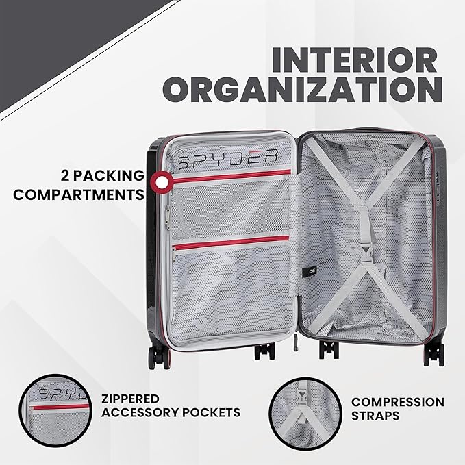Spyder Traverse 20 Inch Carry On Expandable Hardside Upright Suitcase - Image 3