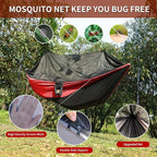 Camping Hammock with Net, Travel Portable Lightweight Hammocks with Tree Straps - Image 2