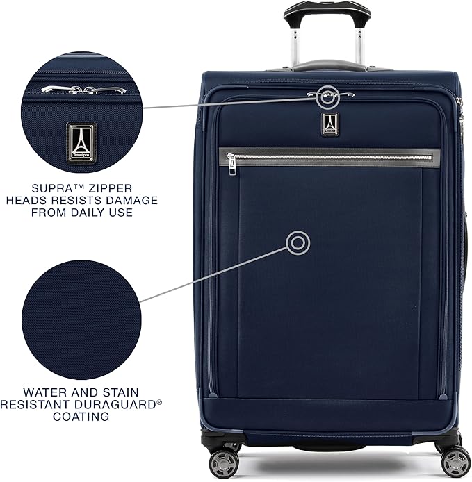 Travelpro Platinum Elite Softside Expandable Checked Luggage, 8 Wheel Spinner - Image 5