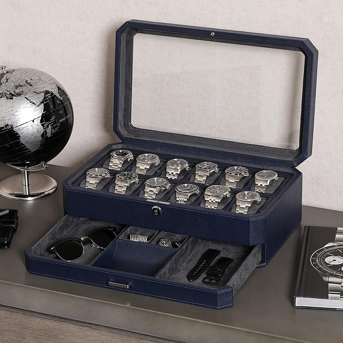 ROTHWELL 12 Slot Leather Watch Box - Image 3