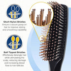 Giorgio GIO1-2BLK Black Set of 2 Gentle Touch Detangler Hair Brush for Men Women and Kids. Soft Bristles for Sensitive Scalp. Wet and Dry for all Hair Types. Scalp Massager Brush Stimulate Hair Growth