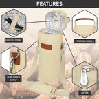 opux Wine Bag Single Bottle Carrier Tote, Insulated Wine Cooler Bag - Image 4
