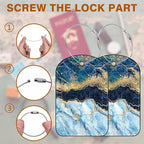2 PCS Leather Luggage Tag for Suitcase Abstract Marble Travel Suitcase Labels - Image 4