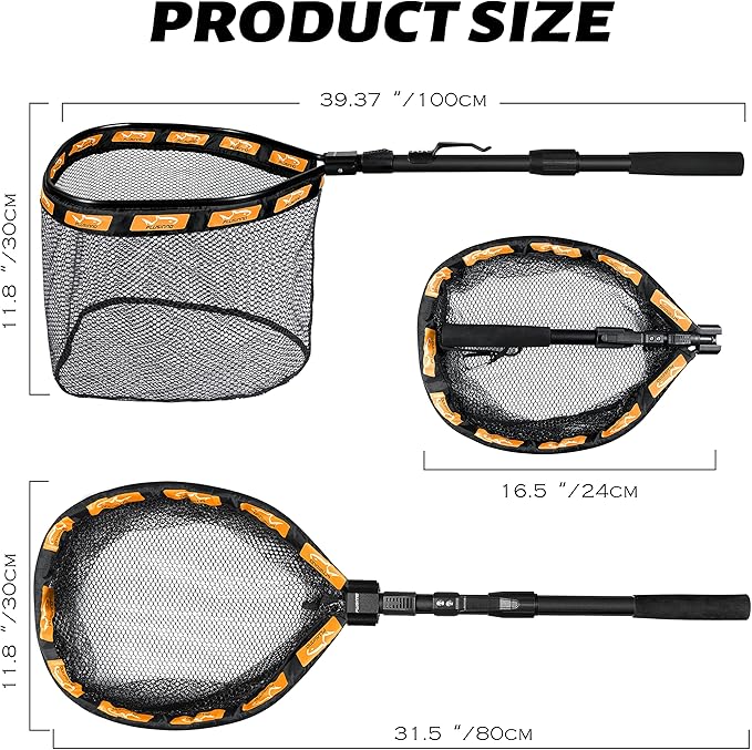 PLUSINNO Floating Fishing Net for Steelhead, Trout Fishing, Rubber Coated - Image 4