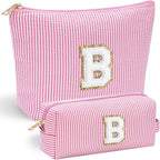 YOOLIFE Initial Cute Pink Makeup Bag Pouch Gift by YOOLIFE