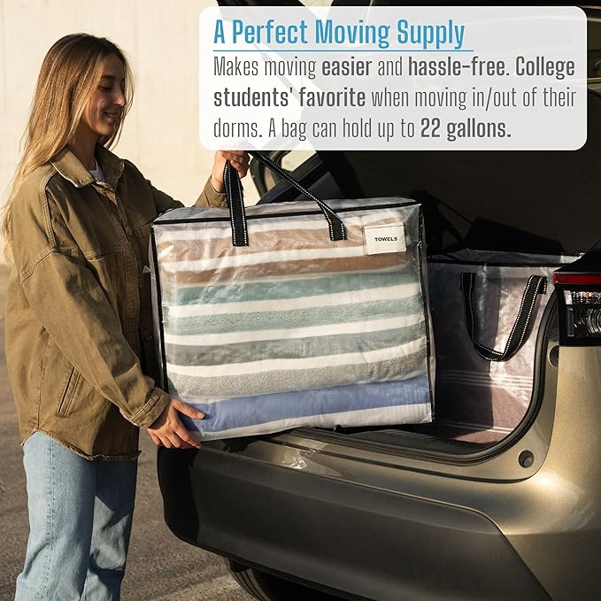 VENO 4 Pack Heavy Duty Moving Bags, Storage Bags, Packing Supplies, Top Zipper - Image 6