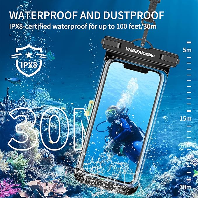 UNBREAKcable Waterproof Phone Pouch-2 Pack IPX8 Waterproof Phone Case - Image 2