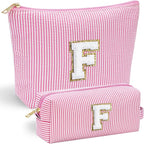 YOOLIFE Makeup Bag for Women, Personalized Initial Cute Makeup Pouch for by YOOLIFE