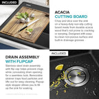 KRAUS Bellucci 25-inch Granite Workstation Drop In Top Mount Single Bowl - Image 9